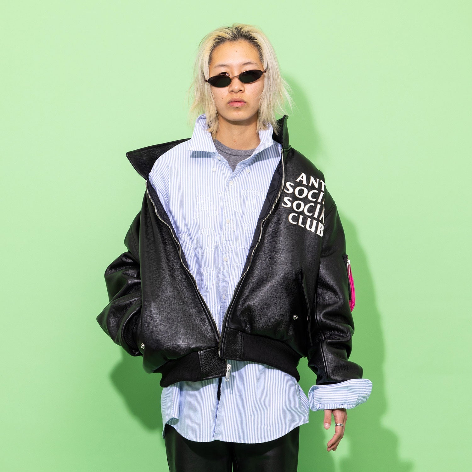 Anti Social Social Club Mind Games Oxford French Blue Stripe Shirts
